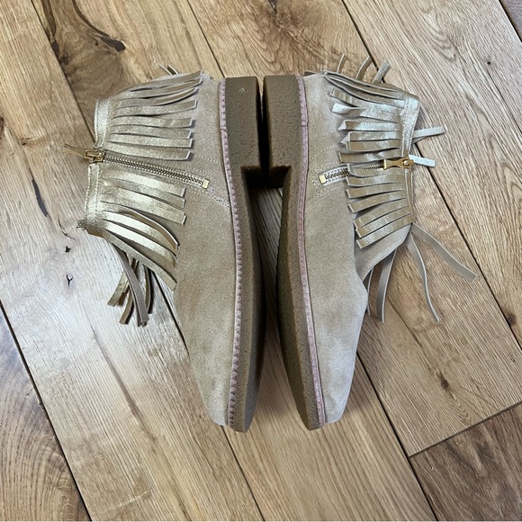 Kate Spade Saks Fifth Gold Fringe Suede Booties - Picture 7 of 13
